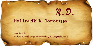 Malinyák Dorottya névjegykártya